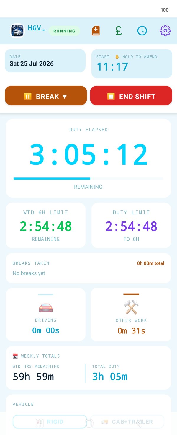 HGV Hours Tracker on Android